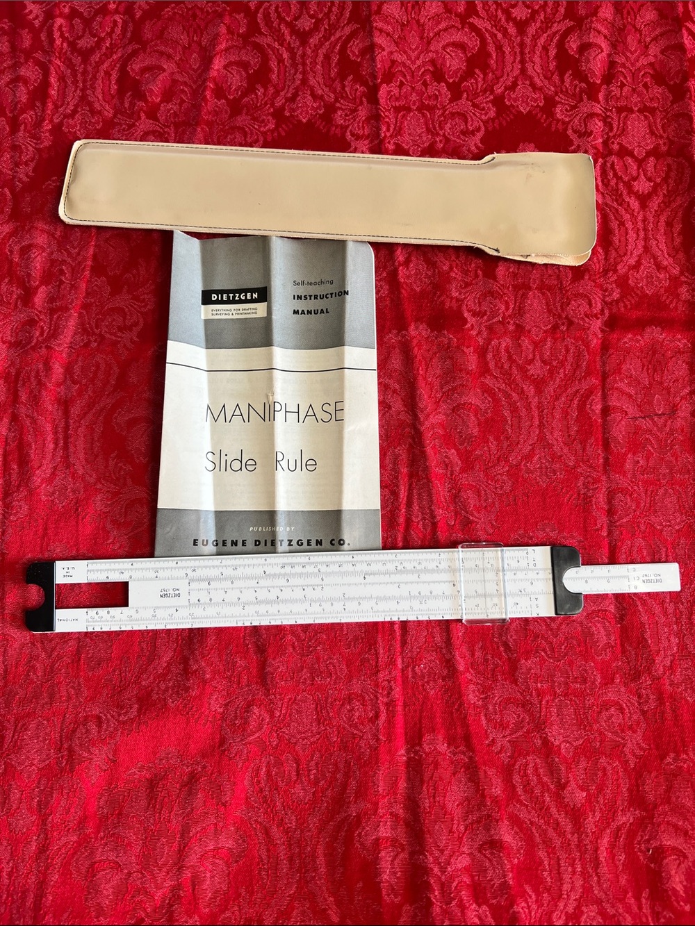 Dietzgen No. 1767 Maniphase Slide Rule with Manual & Case Vintage USA